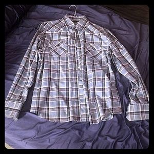Banana Republic Men's Pearl Snap Plaid Shirt
